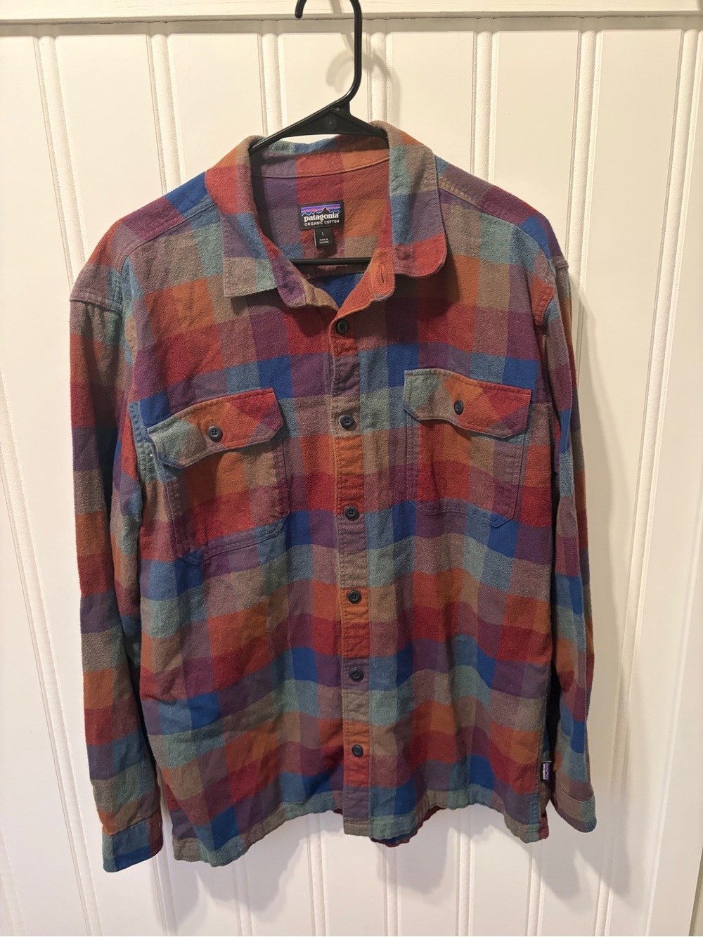 Patagonia Men's Midweight Fjord Flannel Shirt Cotton Plaid Multicolor Size L